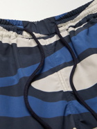 A Kind Of Guise - Gili Striped Short-Length Swim Shorts - Blue