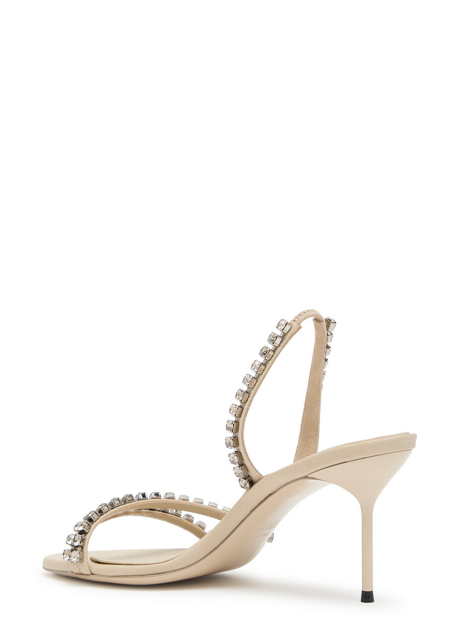 Paris Texas Lidia 70 Crystal-embellished Crepe Sandals Ivory