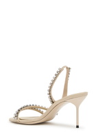 Paris Texas Lidia 70 Crystal-embellished Crepe Sandals Ivory