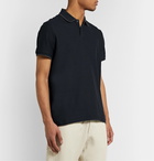 Loro Piana - Contrast-Tipped Stretch-Cotton Piqué Polo Shirt - Blue