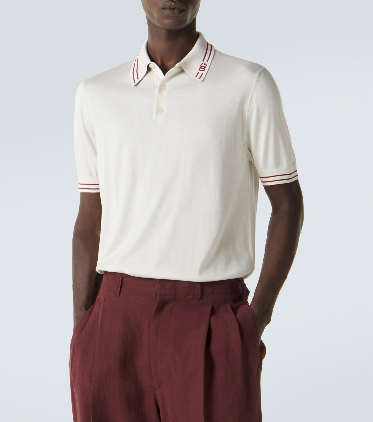 Dolce&Gabbana DG silk polo shirt