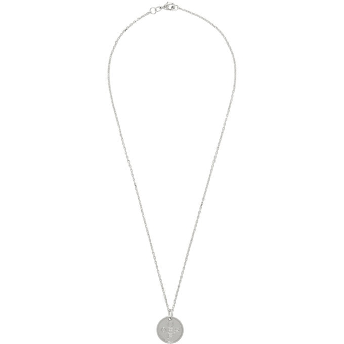 Photo: Off-White Silver Small Logo Cross Necklace