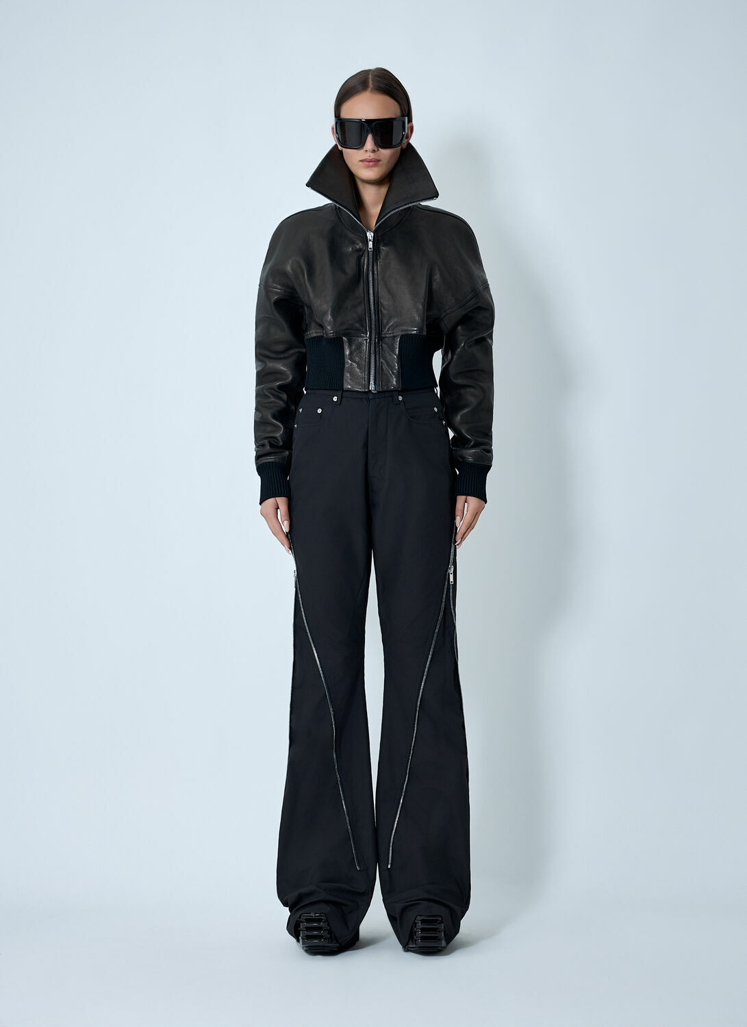 Rick Owens Leather Bomber Jacket