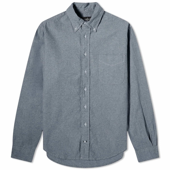 Photo: Gitman Vintage Men's Button Down Cotton Linen Shirt in Charcoal