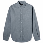 Gitman Vintage Men's Button Down Cotton Linen Shirt in Charcoal