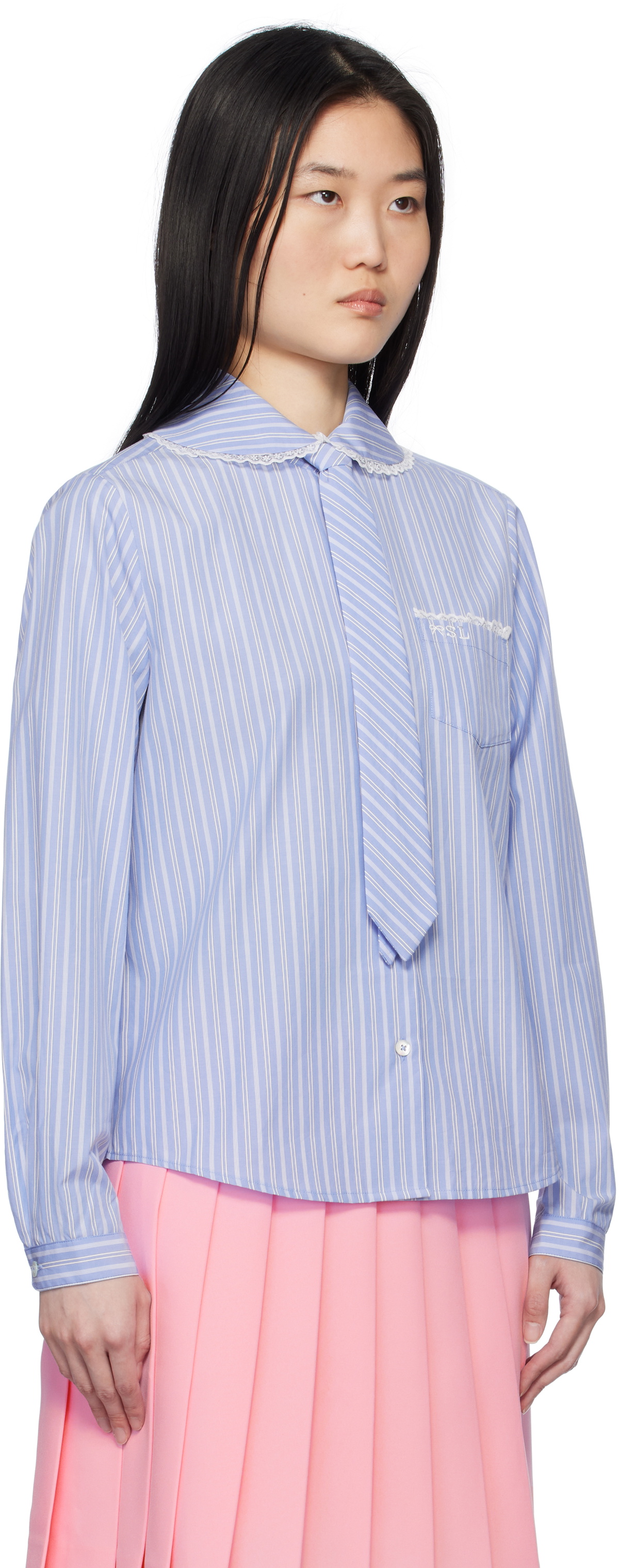 Sandy Liang Blue Cardiff Shirt Sandy Liang