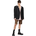 VETEMENTS Brown Denim Leopard Haute Couture Shorts