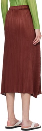 PLEATS PLEASE ISSEY MIYAKE Burgundy Monthly Colors October Maxi Skirt