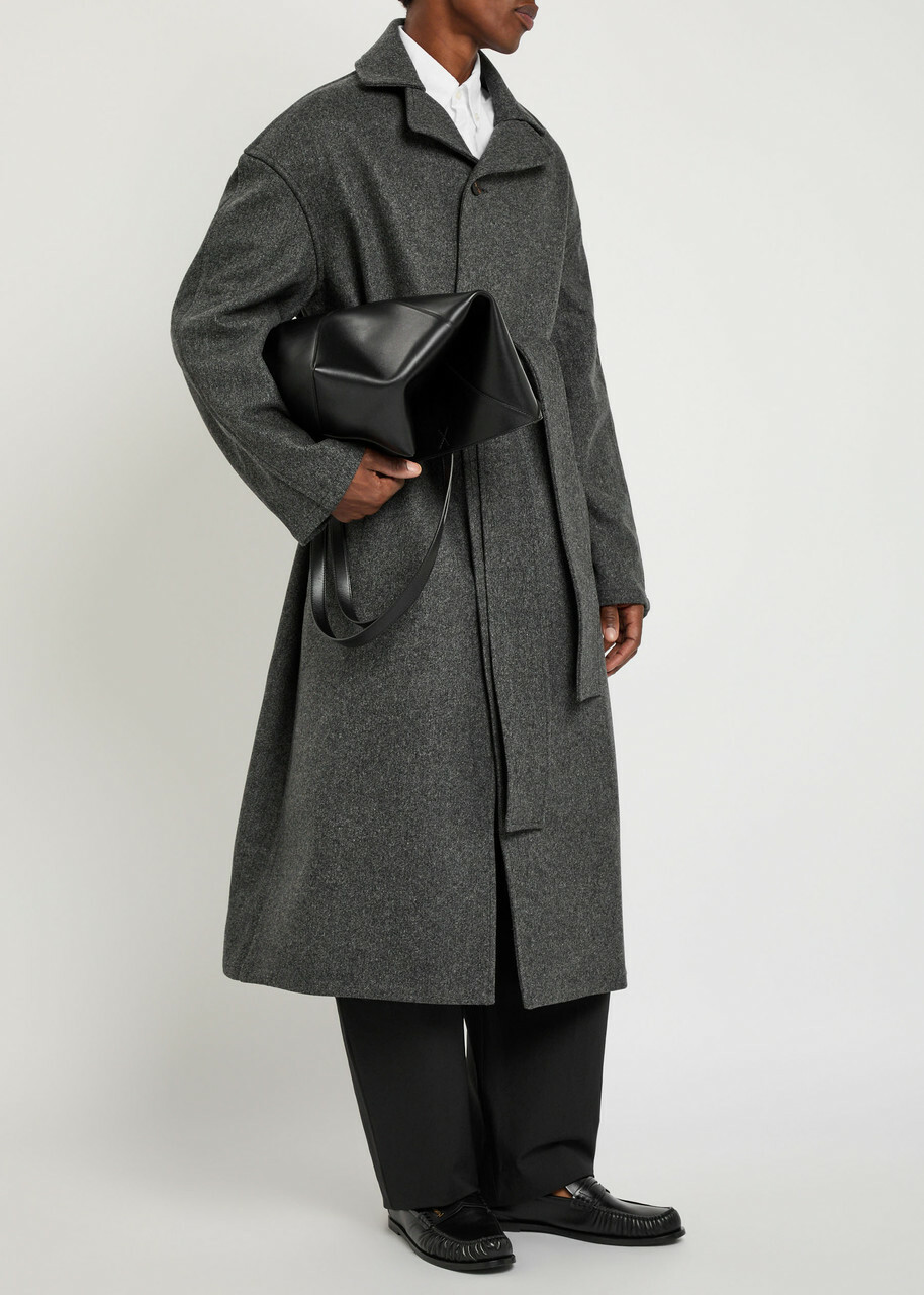Jacquemus Le Manteau Citta Belted Wool-blend Trench Coat Dark Grey