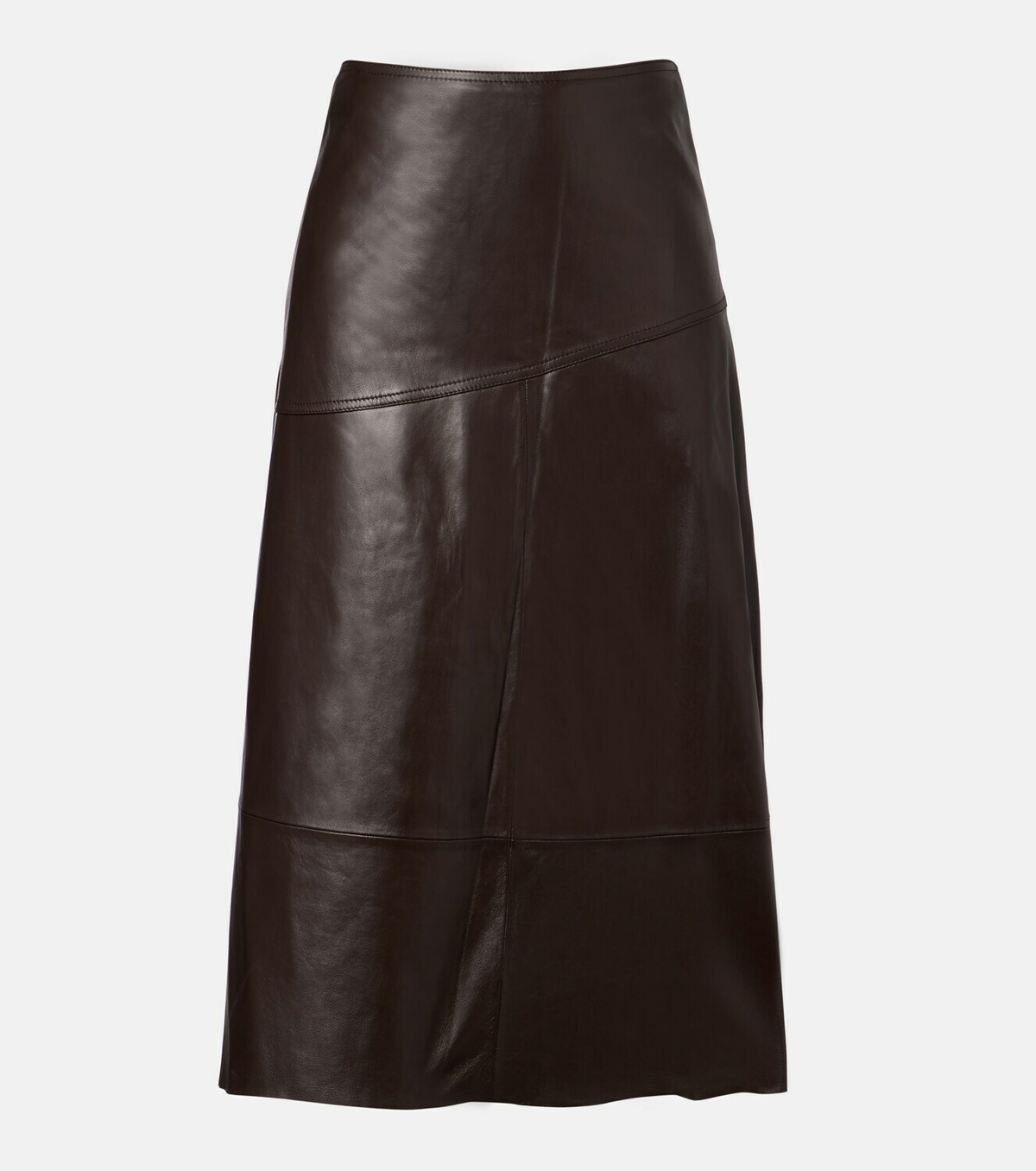 Yves Salomon Leather midi skirt