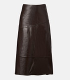 Yves Salomon Leather midi skirt