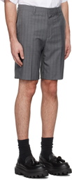 Moschino Gray Wool Pinstripe Shorts