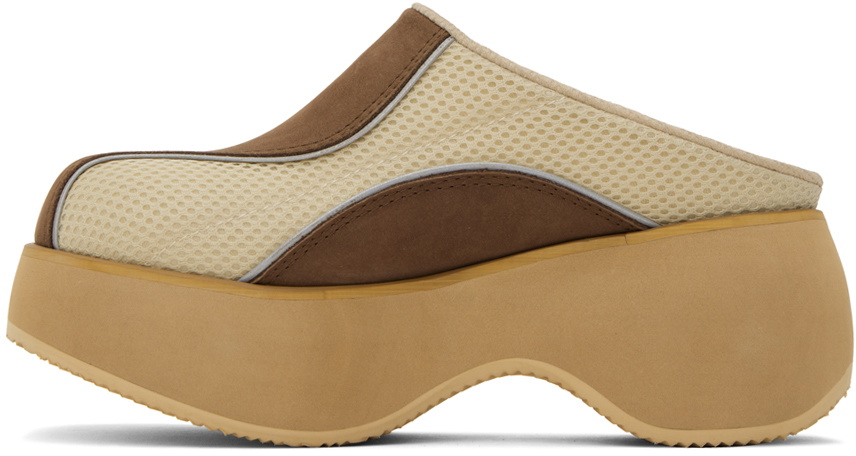 TheOpen Product Beige & Brown Paneled Slippers