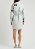 Vince Floral-print Cotton-poplin Mini Shirt Dress Light Blue