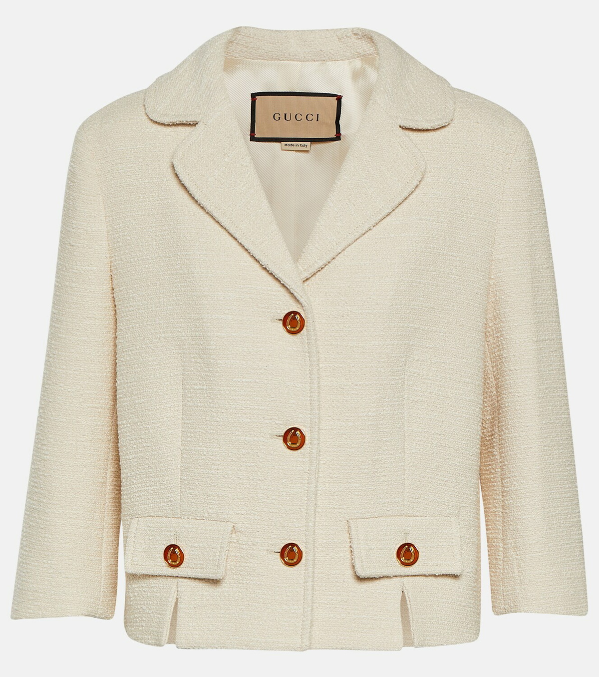 ジャケット GUCCI BOUCLE WOOL JACKET GUCCI Belted wool-blend bouclé jacket | NET-A-PORTER
