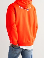 BALENCIAGA - Logo-Print Jersey Hoodie - Orange