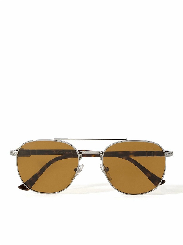Photo: Persol - Round-Frame Silver-Tone Sunglasses