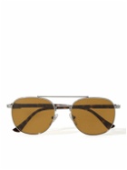 Persol - Round-Frame Silver-Tone Sunglasses