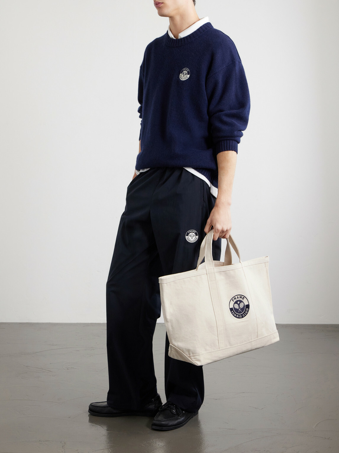 FRAME - Logo-Appliquéd Cotton-Canvas Tennis Tote Bag