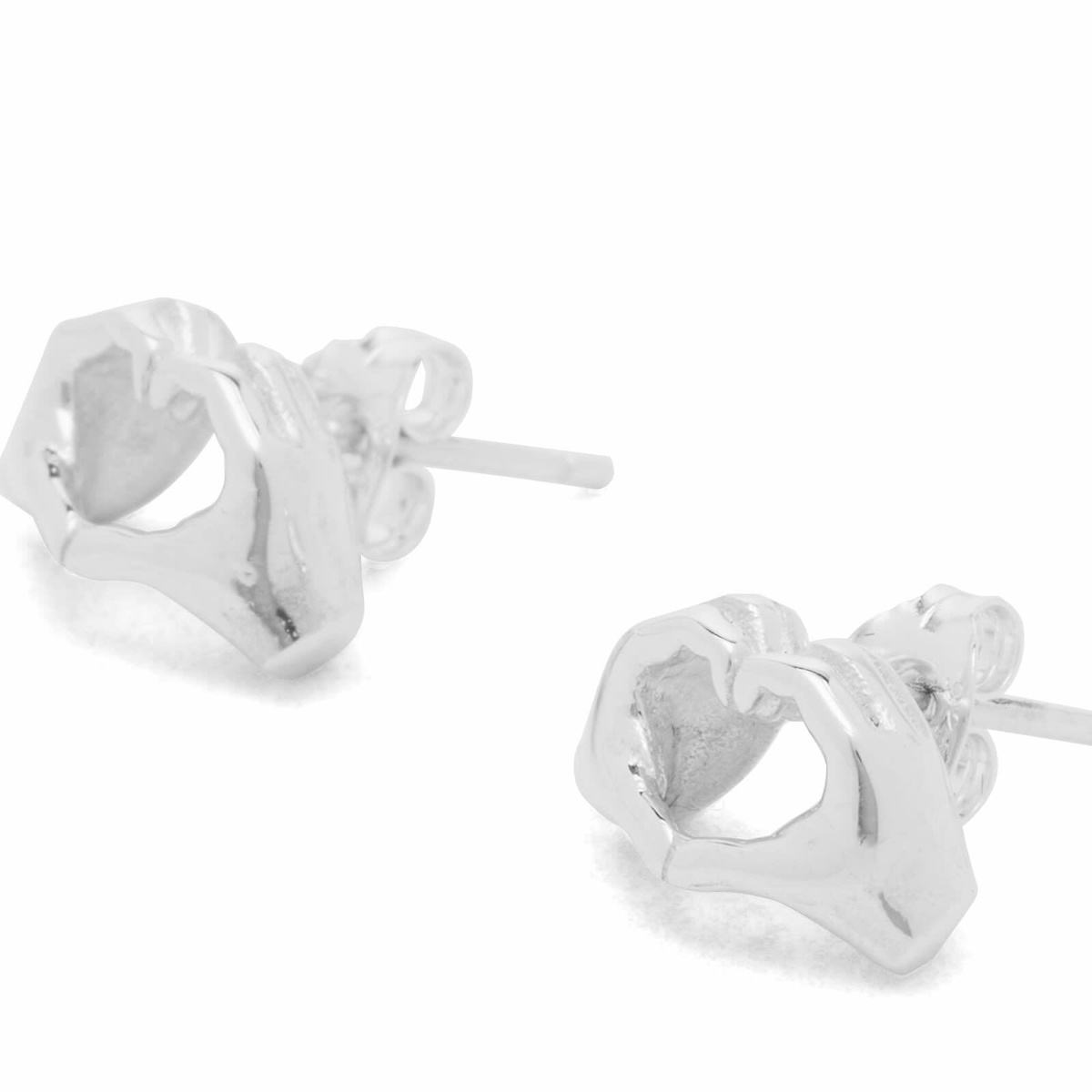 Bleue Burnham Men's Love Hands Earrings in Silver