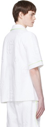 Casablanca White Towelling Monogram Short Sleeve Shirt