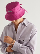 Jacquemus - Le Bob Logo-Appliquéd Cotton-Canvas Bucket Hat - Pink