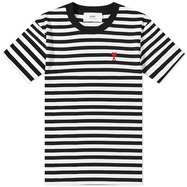 Photo: AMI Small A Heart Stripe Tee