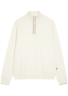 Boss Sidney Half-zip Cotton Jumper Ecru