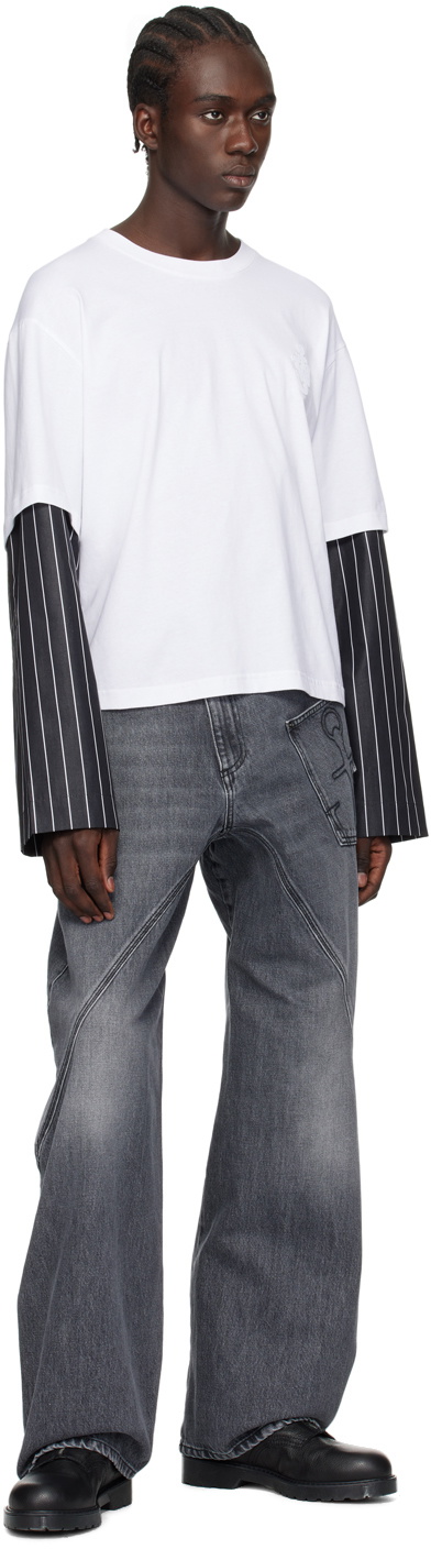 JW Anderson White Layered Long Sleeve T-Shirt JW Anderson