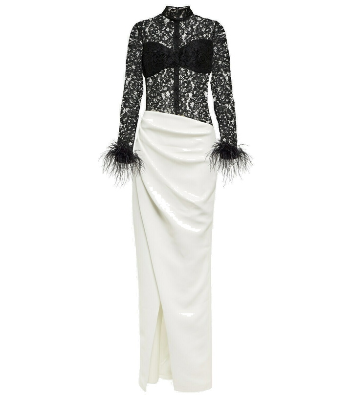 Photo: Rasario Fringed lace and crêpe gown