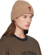 AMI Paris Tan Red Ami de Cœur Beanie