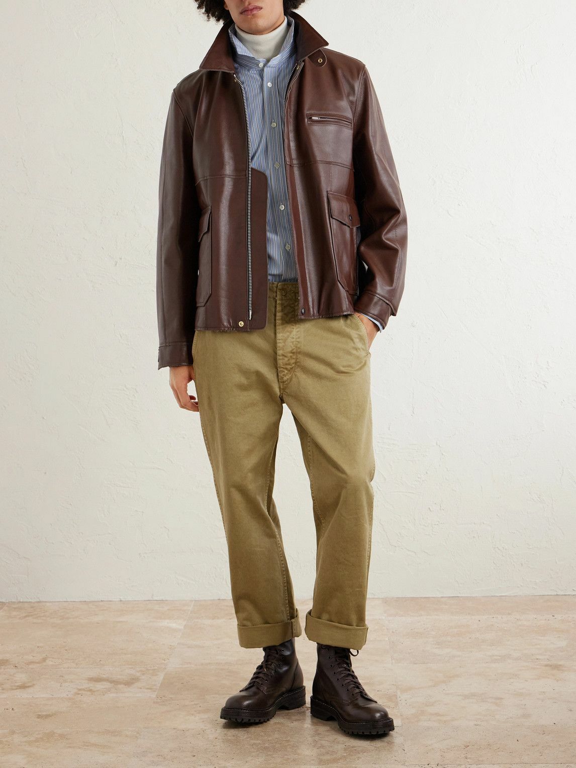 Sacai x Schott x MADSAKI Perfecto Leather Jacket in Black Sacai