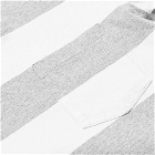 Velva Sheen Men's Long Sleeve Wide Stripe T-Shirt in White/Grey