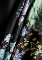 Alice + Olivia Terese Floral-print Satin Maxi Skirt Black