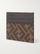 FENDI - Leather-Trimmed Monogrammed Coated-Canvas Cardholder