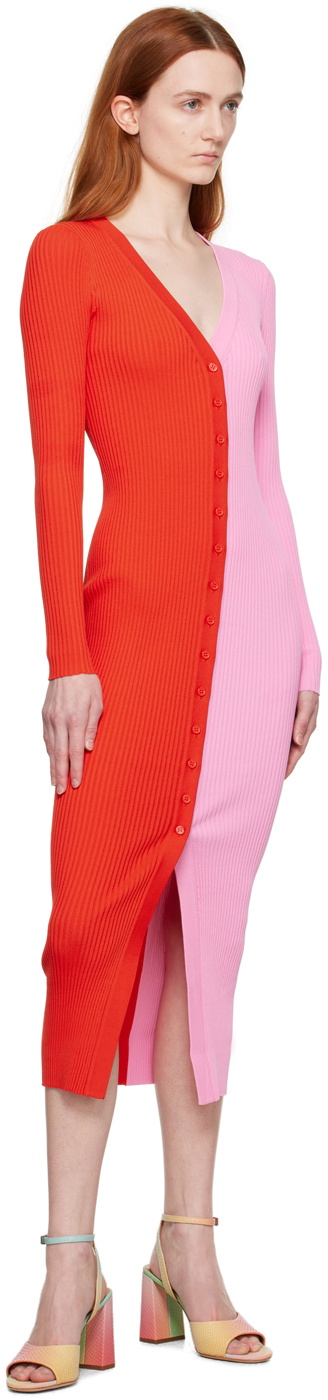 Staud Pink & Red Shoko Dress Staud
