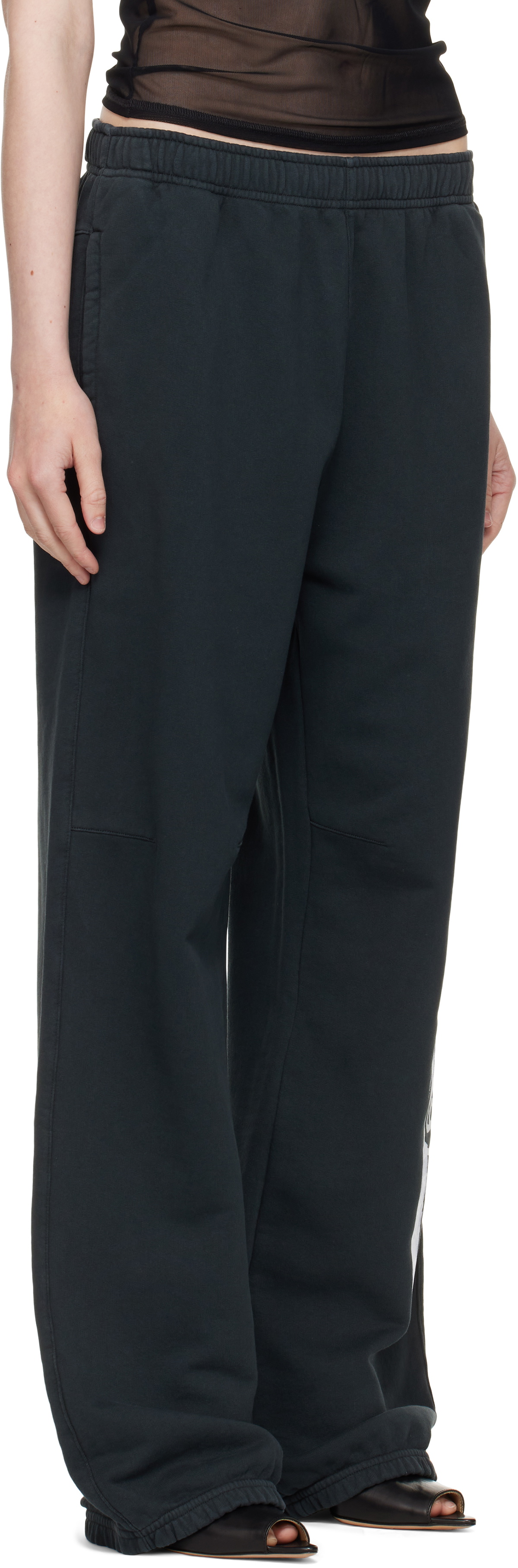 MM6 Maison Margiela Black Unbrushed Sweat Lounge Pants