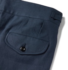 Rubinacci - Manny Pleated Linen Trousers - Blue