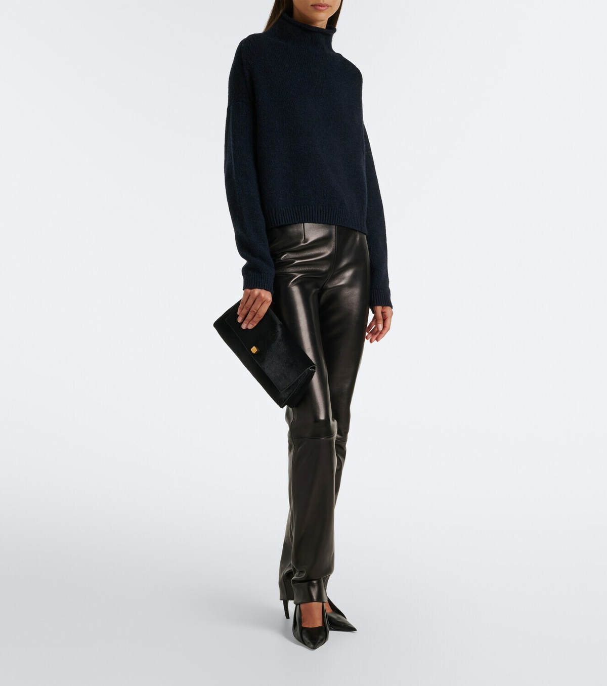 Khaite Audrey Medium calf hair clutch