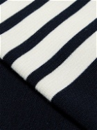 Thom Browne - Striped Merino Wool Zip-Up Cardigan - Blue