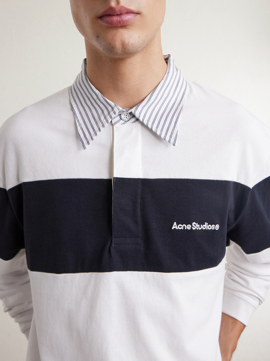 Acne Studios - Logo-Embroidered Cotton-Jersey Polo Shirt - White