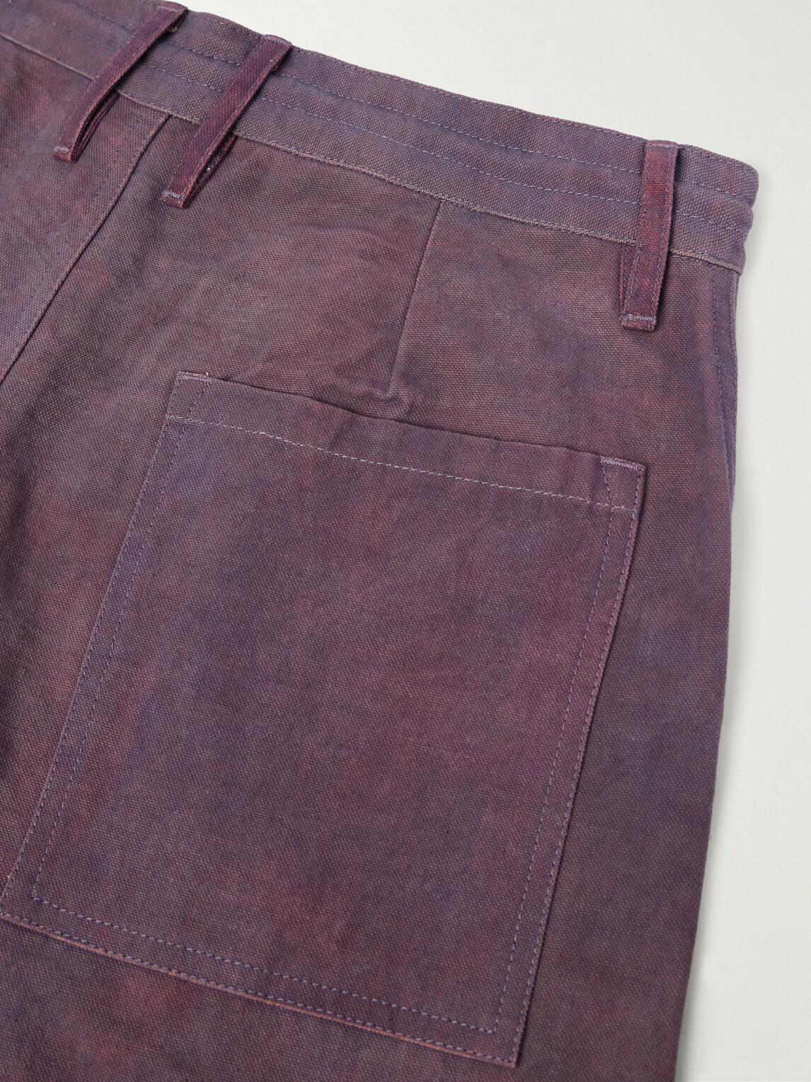 Story mfg. - Document Straight-Leg Panelled Organic Cotton-Canvas Trousers - Purple