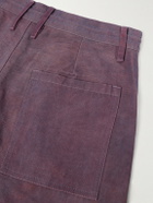 Story mfg. - Document Straight-Leg Panelled Organic Cotton-Canvas Trousers - Purple