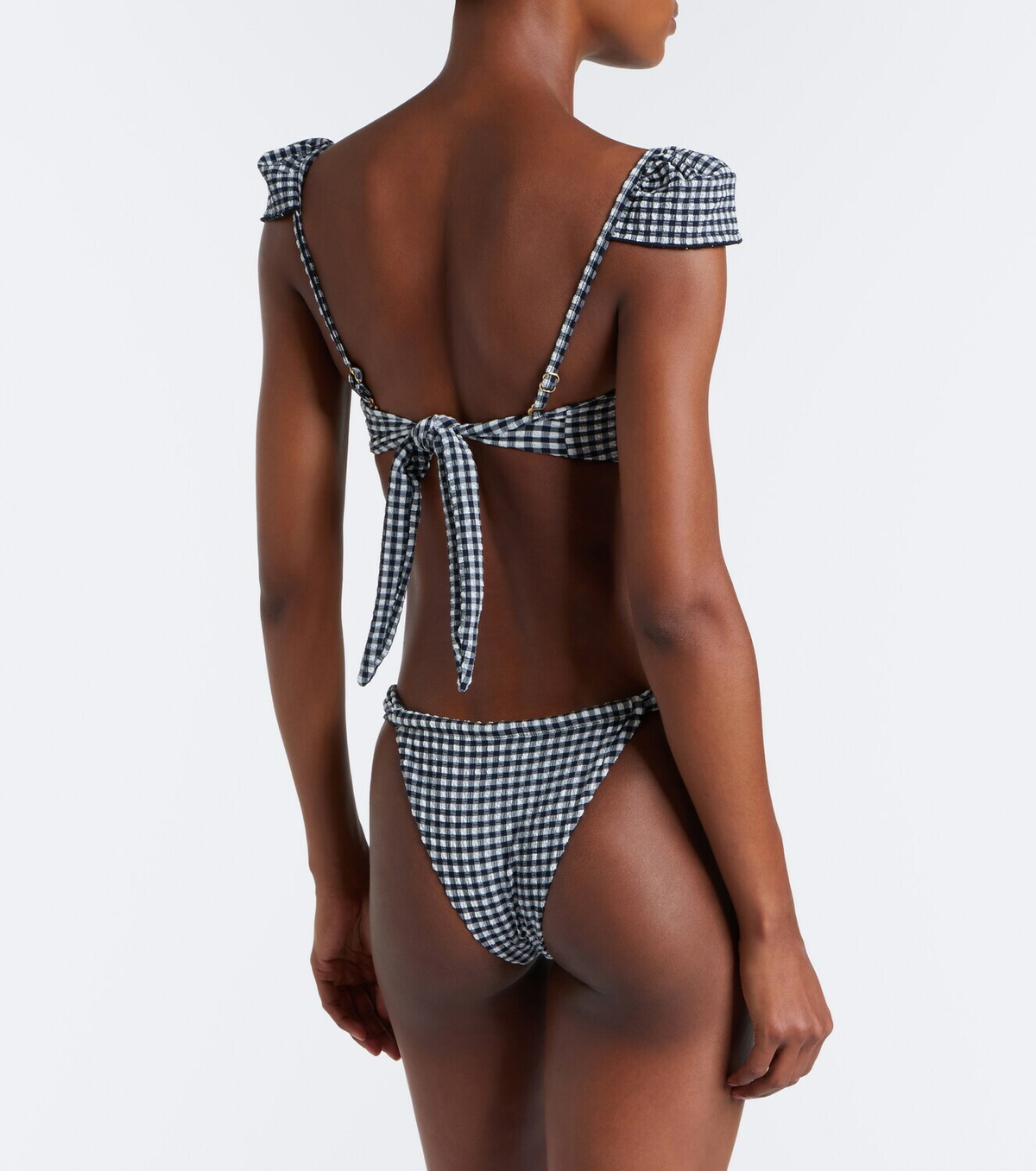 Montce Sandra polka-dot seersucker bikini bottoms