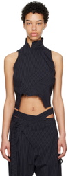 Ottolinger SSENSE Work Capsule – Navy Asymmetrical Suit Tank Top