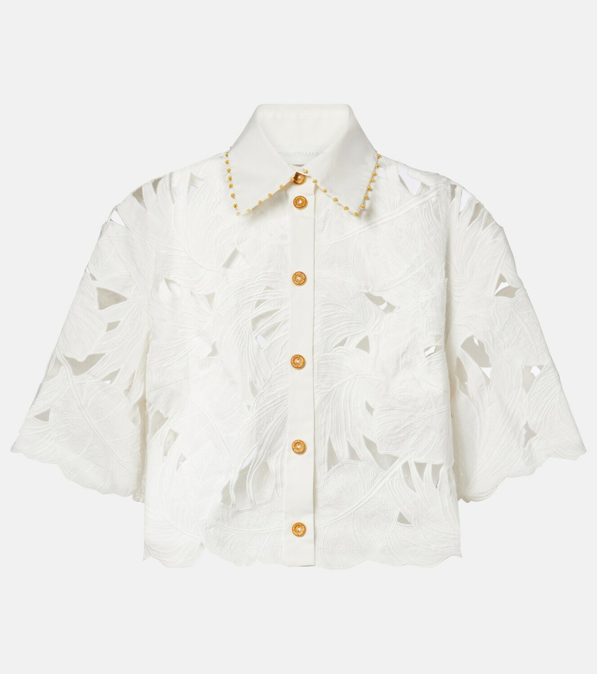 Zimmermann Mahon embroidered cotton poplin shirt