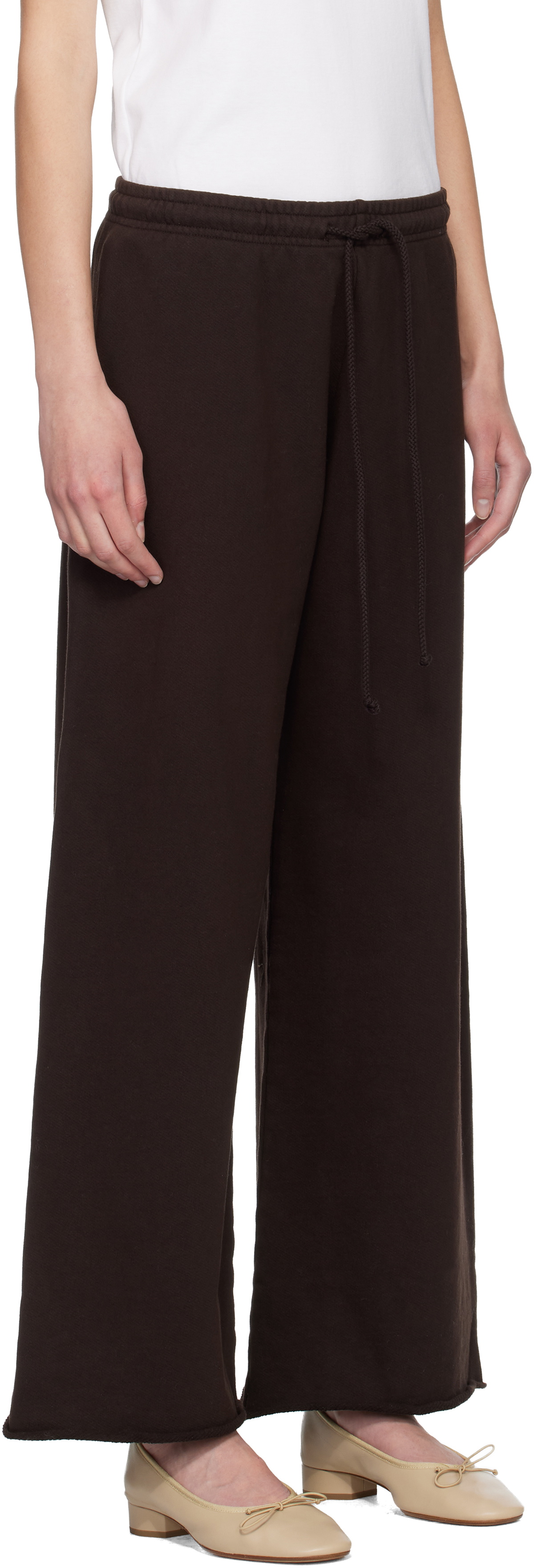 LESET Brown Jamie Wide Leg Lounge Pants