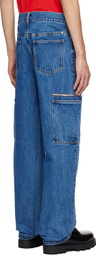 Givenchy Blue Marbled Denim Cargo Pants