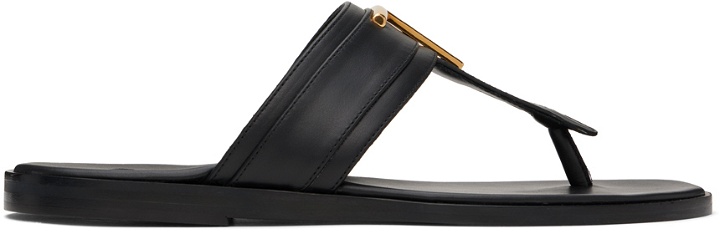 Photo: TOM FORD Black Leather Sandals