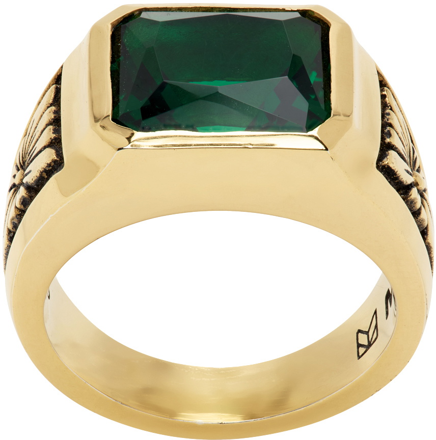 MAPLE Gold & Emerald Midnight Slim Ring